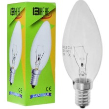 Can Elektrik Şeffaf Halojen Mum Ampul 15W E14 | 220V Akkor Telli Ince Duy Dekoratif Aydınlatma Lambası