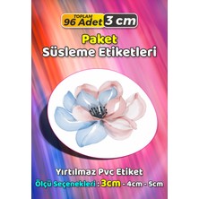 Sb Store Çiçek Temalı Ambalaj Hediye Paket Süsleme Etiketi Model 348 - 96 Adet 3cm