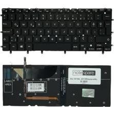 Notespare Dell ile Uyumlu Xps 13 0dkdxh, 13 0dkdxh, 13 9343, 13 Kdxh Notebook Klavye Işıklı Siyah Tr