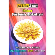 Sb Store Çiçek Temalı Ambalaj Hediye Paket Süsleme Etiketi Model 346 - 96 Adet 3cm