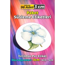 Sb Store Çiçek Temalı Ambalaj Hediye Paket Süsleme Etiketi Model 351 - 96 Adet 3cm