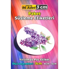 Sb Store Çiçek Temalı Ambalaj Hediye Paket Süsleme Etiketi Model 350 - 96 Adet 3cm