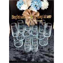 SEÇKİNEV Seçkinev Nova 18 Parça Gerçek Gümüş Tonu Su Bardağı Takımı (Paşabahçe Cam)