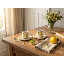 Mikro Hediyelik Meyve Desenli El Yapımı Seramik Türk Kahve Fincanı Espresso – 2li Set Hediyelik