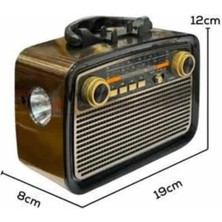 Nostaljik Radyo Bluetooth Bağlantılı Müzik Kutusu Ahşap Nemere