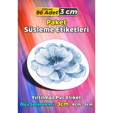 Sb Store Çiçek Temalı Ambalaj Hediye Paket Süsleme Etiketi Model 343 - 96 Adet 3cm