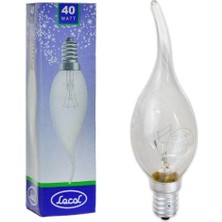 Local Şeffaf Kıvrık Mum Ampul 220V 40W E14 Duylu, Akkor Telli Halojen Mum Ampul