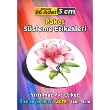 Sb Store Çiçek Temalı Ambalaj Hediye Paket Süsleme Etiketi Model 363 - 96 Adet 3cm