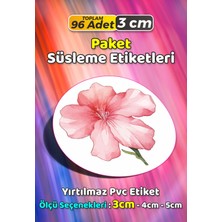 Sb Store Çiçek Temalı Ambalaj Hediye Paket Süsleme Etiketi Model 352 - 96 Adet 3cm