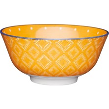 Mikasa KCBOWL07 Sırlı Seramik Kase Turuncu Nokta Desenli