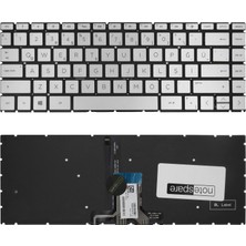 Notespare Hp Uyumlu 14S-DQ2012NT (4G6B1EA), 14S-DQ2013NT (4G6F3EA) Klavye Tr Işıklı Gümüş Gri