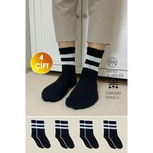 Yasyas 4 Çift Pamuklu Çizgili Kolej Tenis Çorap Seti