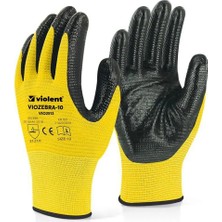 Violent Vıozebra Nitril Kaplı Zebra Eldiven Sarı-Siyah No 10 2513