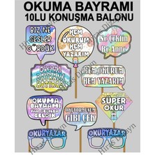 Hiras Dizayn 10LU Okuma Bayramı Renkli Konuşma Balonu Fotograf Çekimi Için Konuşma Balonu Selfie Çubukları