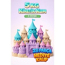 Kinetic Sand 5 kg Kinetik Kum 5 Renk ve 28 Adet Kum Kalıbı - Eğitici ve Öğretici Oyun Kumu Seti