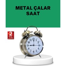 Gümüş Renkli Sessiz Işıklı Dekoratif Masa Üstü Çalar Saat Alarmlı Nemere