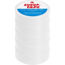 Ayt Sunup SN-27924 Beyaz 0.13X18MM Izole Pvc Elektrik Yalıtım Bant (5'li Paket)