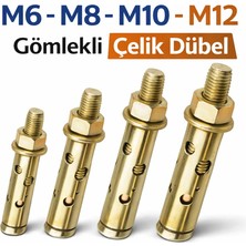 Cıvata Deposu Gömlekli Çelik Dübel M8X75 50 Adet