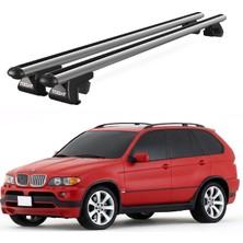 Today Auto Venüs Bmw X5 (E53) (2000-2003) Uyumlu Gri Ara Atkı Port Bagaj Tavan Barı