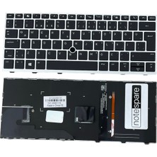 Notespare Hp Uyumlu Elitebook 830 G5 (7KM94ES), 830 G5 (7KN49ES), 830 G5 (7KN50ES) Işıklı Klavye Siyah Tr