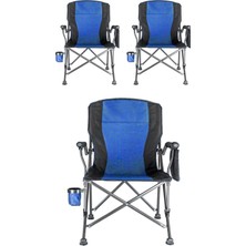 Kılıçaslan Camp Madfox 3'lü Roxy Katlanır Kamp Sandalyesi Blue/black