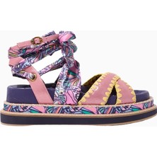 Kurt Geiger Orson Cross Scarf %100 Süet Lüks Tasarım Düz Kadın Sandalet