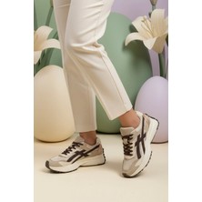 Stilbagshoes April Özel Taban Ithal Model Kadın Spor Ayakkabı Bej Kahve