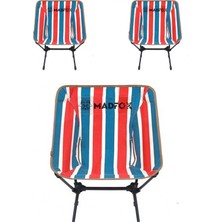 Kılıçaslan Camp Madfox 3'lü Infinity Ultralight Katlanır Kamp Sandalyesi Retro Çizgili