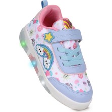 Kiko Kids  Bulut Cırtlı Işıklı Kız Çocuk Günlük Spor Ayakkabı