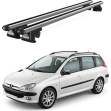 Today Auto Venüs Peugeot 206 Station Wagon (2002-2007) Uyumlu Gri Ara Atkı Port Bagaj Tavan Barı