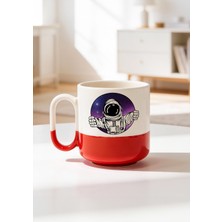 BB Design Astronot Tasarımlı Seramik Baskılı Pro Kupa Bardak 330ML