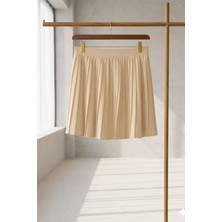 Ülker Aydın Kadın Piliseli Krep Üst Giyimi Uzatan Lastikli Içlik Etek