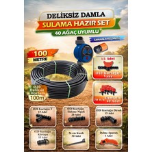 Otomatik Zamanlayıcılı Deliksiz Damla Sulama Seti Ø20 – 100 Metre | 40 Ağaç Uyumlu