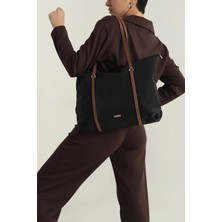 Çift Saplı Paraşüt Kumaş Büyük Boy Shopper Çanta Üniversite Ofis Anne Bebek Omuz Çantası (47X30X15)