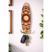 Tutu Tasarım Dekoratif Mandala Ahşap Duvar Anahtarlık – El Yapımı Anahtar Askılığı – Ev Giriş Holü Duvar Dekoru