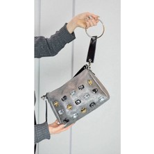 Kriste Bell Taş Detaylı Süet Deri Karışımı Kadın Orta Boy El ve Omuz Çantası (27X18)