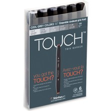 : Touch Twin Marker Çift Uçlu Markör Kalem Seti : 6 Renk (Warm Grey)