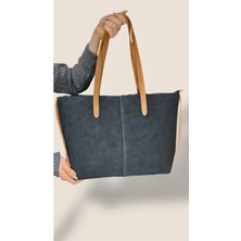Kadın Süet Geniş Hacimli Fermuarlı Günlük Tote Model Büyük BOY(40X28)