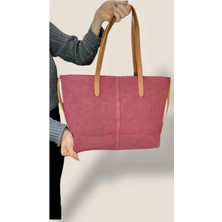 Kadın Süet Geniş Hacimli Fermuarlı Günlük Tote Model Büyük BOY(40X28)