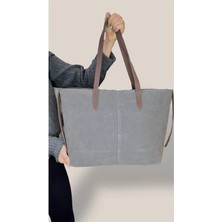 Kadın Süet Geniş Hacimli Fermuarlı Günlük Tote Model Büyük BOY(40X28)