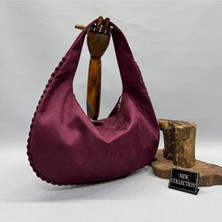 Yarım Ay Süet El Geniş Hacimli Büyük Omuz, Kol Çanta Hem Okul Hem Üniversite Çantası (51X30)