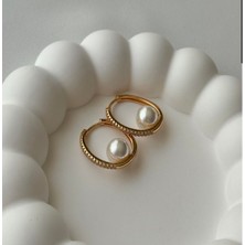 Marem Rose Inci Taşlı Çelik Küpe