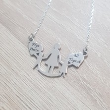 Canka İsimli Anne Çocuklar Gümüş Kolye