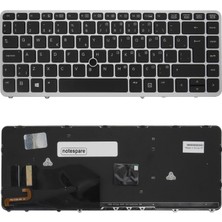 Notespare Hp Uyumlu Elitebook 840 G1 (F1Q79ES), 840 G1 (F1Q82EA) Klavye Tr Işıklı Gümüş Çerçeveli