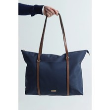 Çift Saplı Paraşüt Kumaş Büyük Boy Shopper Çanta Üniversite Ofis Anne Bebek Omuz Çantası (47X30X15)