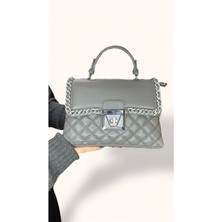 Kriste Bell Ithal Kare Model Taşlı Zincir Aksesuarlı Iki Boy Askılı Şık Kadın Çanta