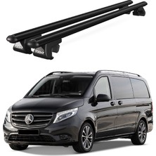 Today Auto Venüs Mercedes-Benz Vito (W447) (2014 ve Sonrası) Uyumlu Siyah Ara Atkı Port Bagaj Tavan Barı
