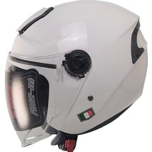 Free-M FR-618 Yarım Motosiklet Kaskı Beyaz (Güneş Gözlüklü)