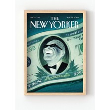 Viela Home Ahşap Çerçeveli The New Yorker Poster – Retro Sanatsal Duvar Dekoru