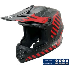 Sway SW618 Alert Siyah Kırmızı Çocuk Cross Kaskı